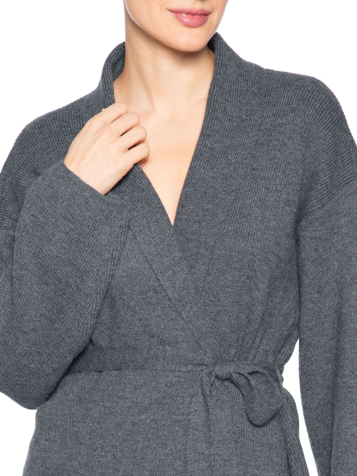 Conjunto Feminino Casaco E Calça Em Tricot Cinza '2Essential