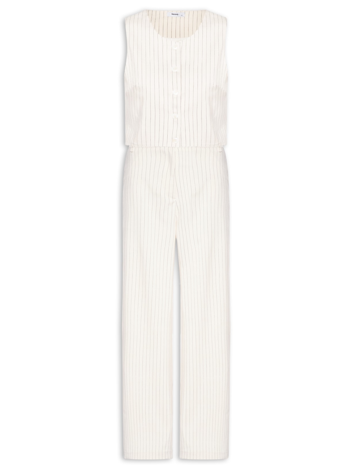 Conjunto Feminino Colete Com Calça De Alfaiataria - Bege