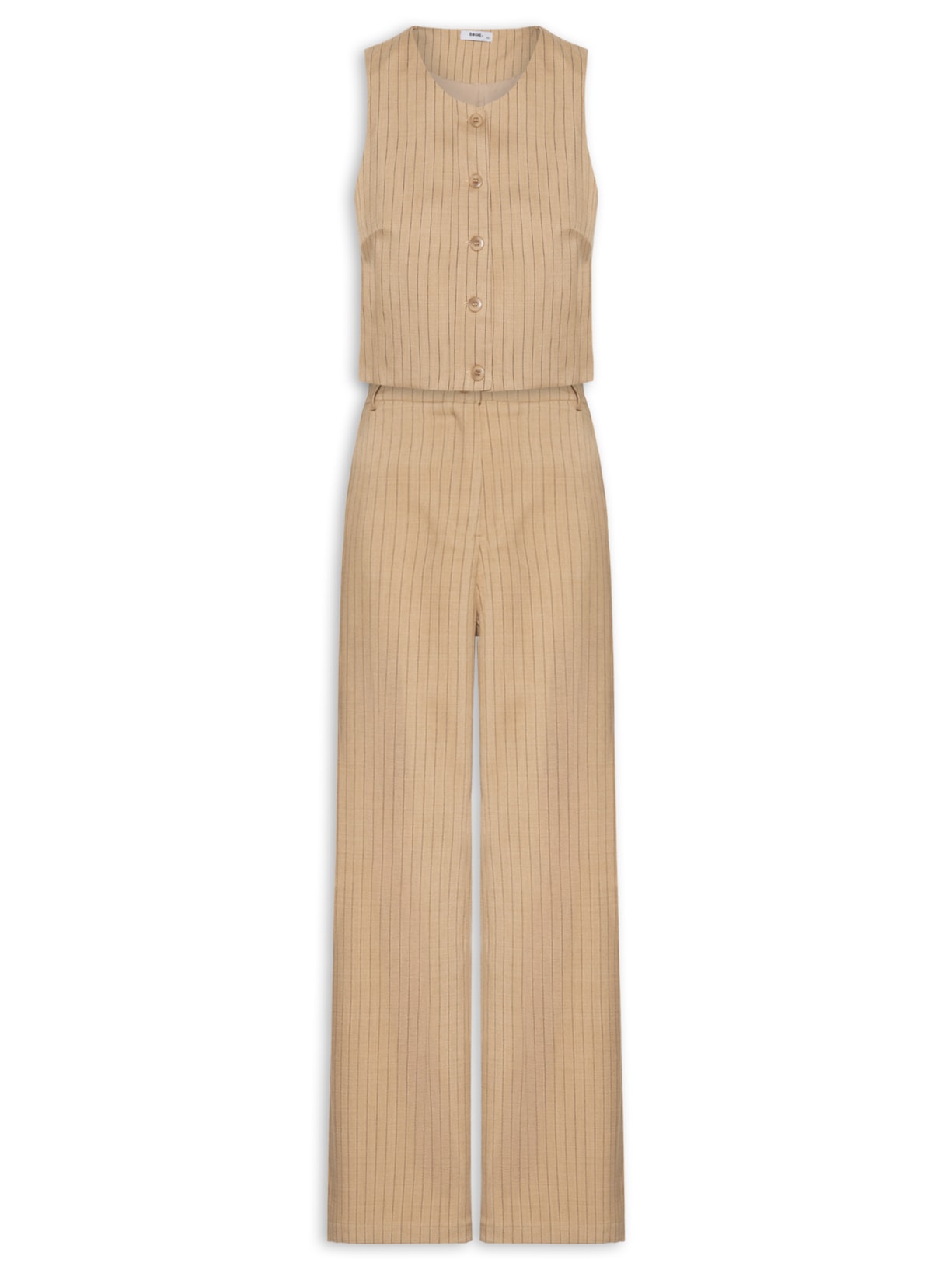 Conjunto Feminino Colete Com Calça De Alfaiataria Marrom Basiq