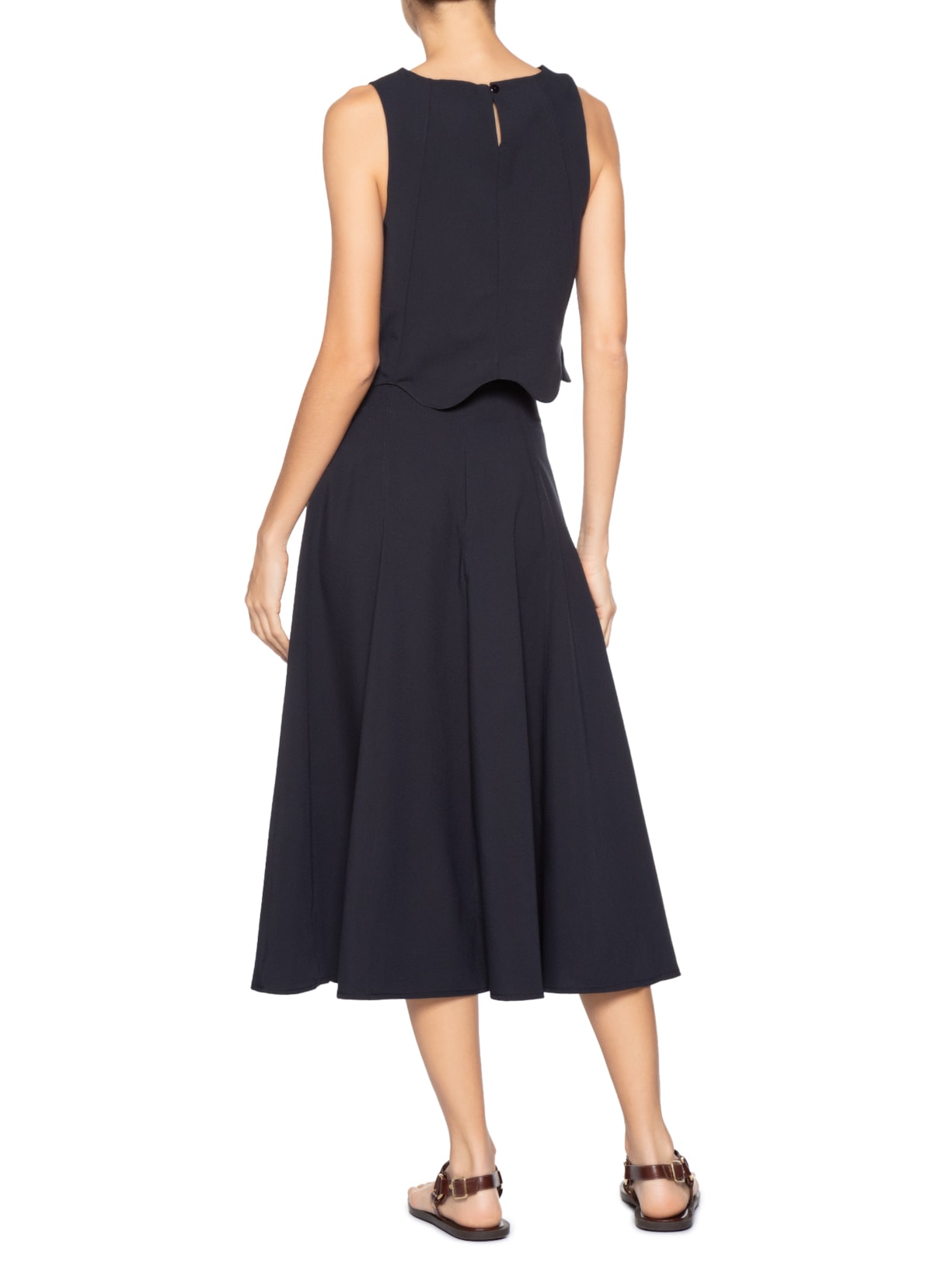 Conjunto Feminino Colete Com Saia Azul Basiq