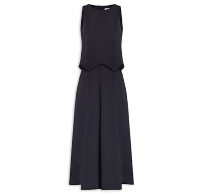 Conjunto Feminino Colete Com Saia - Azul