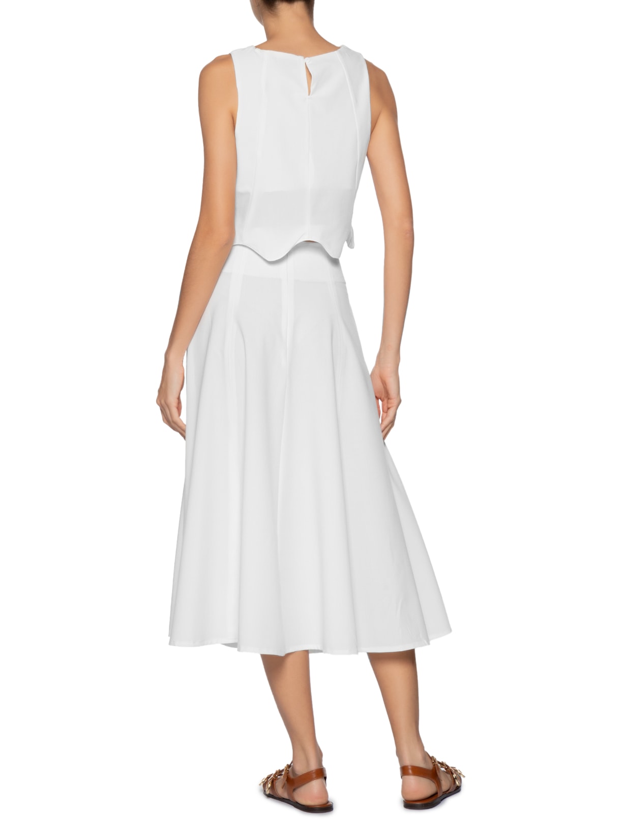 Conjunto Feminino Colete Com Saia Branco Basiq