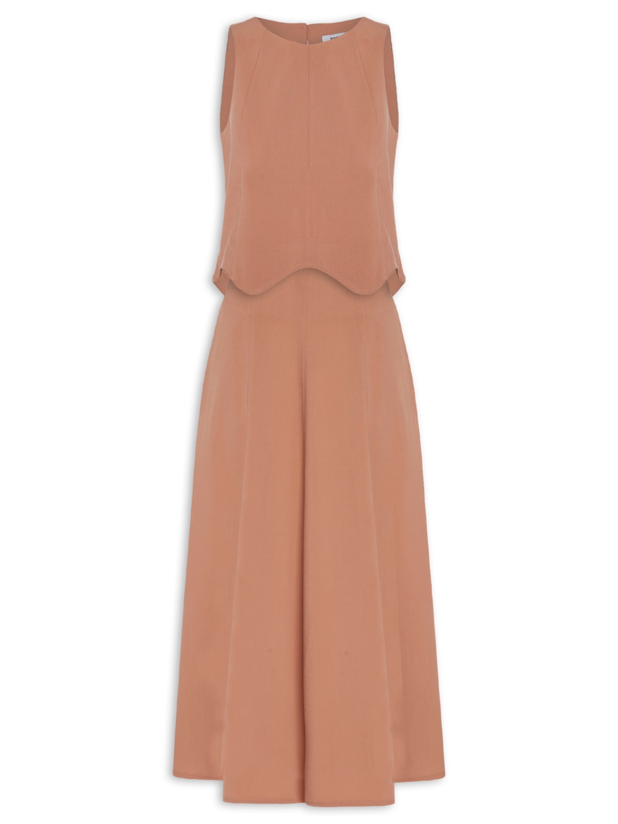 Conjunto Feminino Colete Com Saia Marrom Basiq