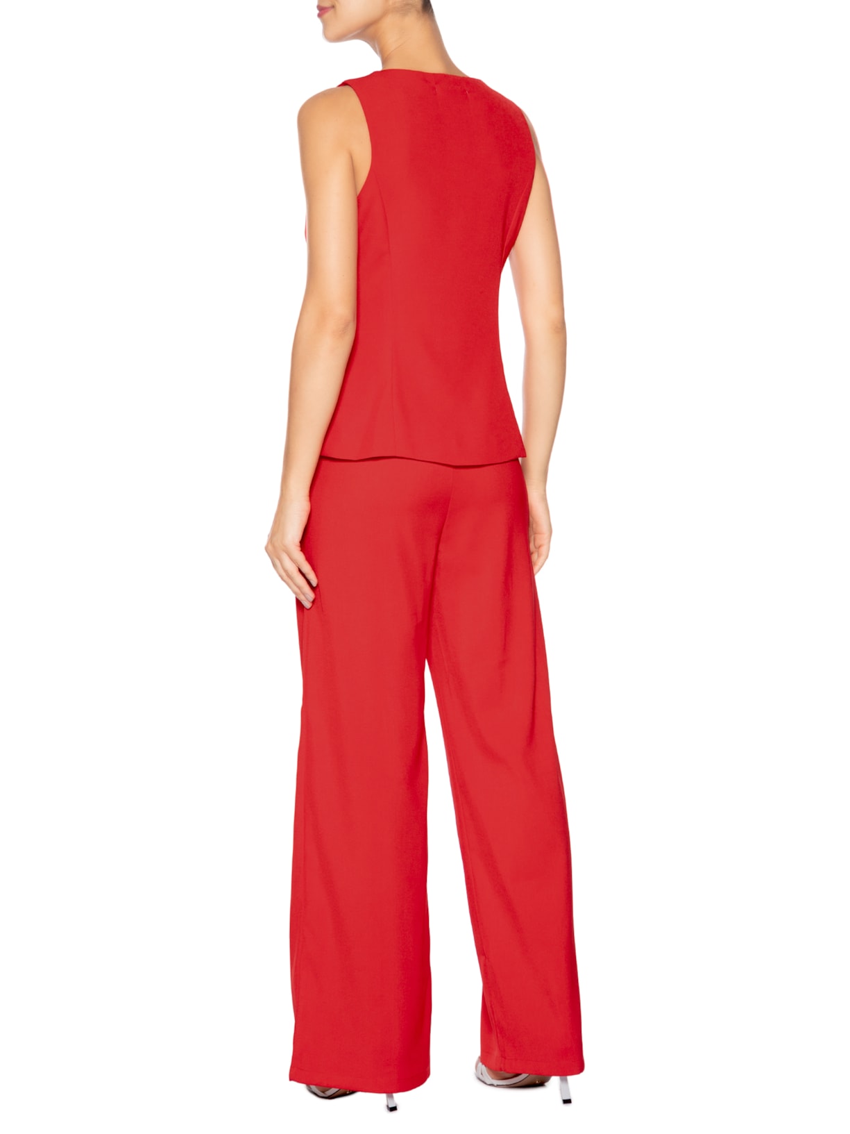Conjunto Feminino Colete E Calça Pantalona Vermelho '2Essential