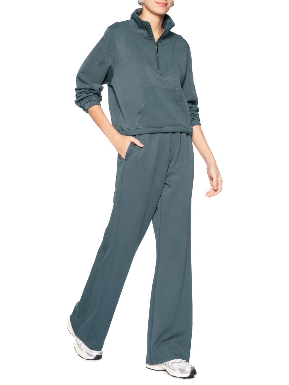 Conjunto Feminino de Moletom Cinza Market 33