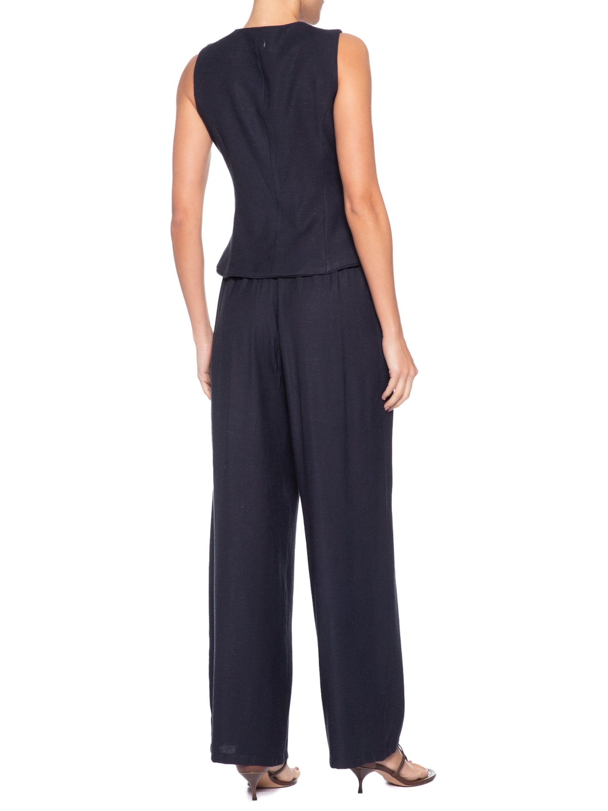 Conjunto Feminino Em Alfaiataria Colete Com Calça Azul '2Essential