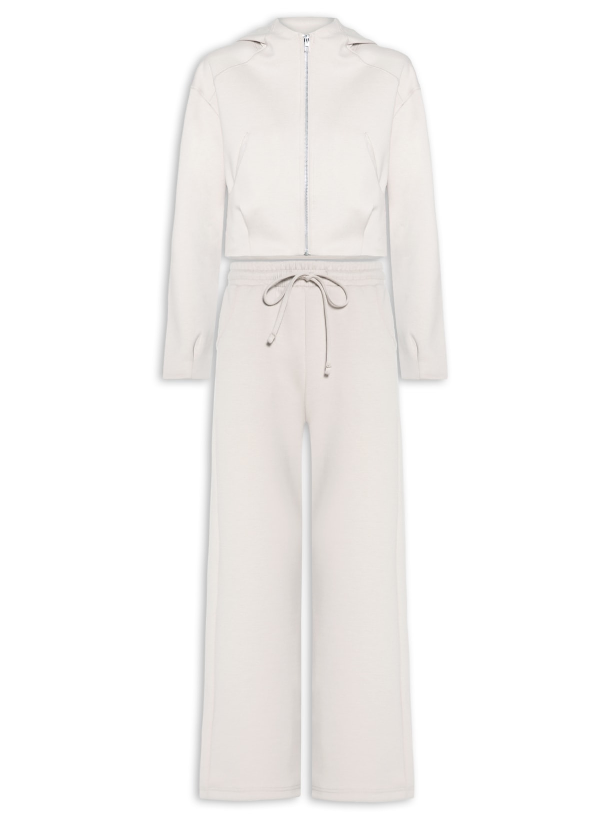 Conjunto Feminino Em Moletom - Off White