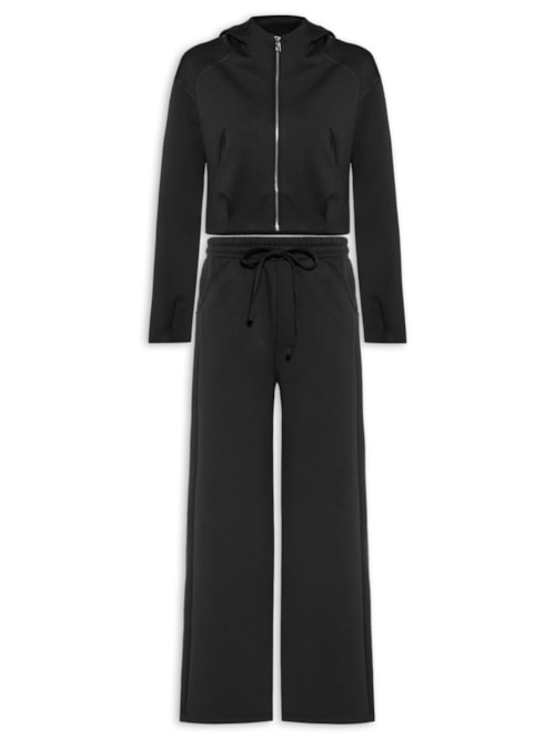 Conjunto Feminino Em Moletom - Preto