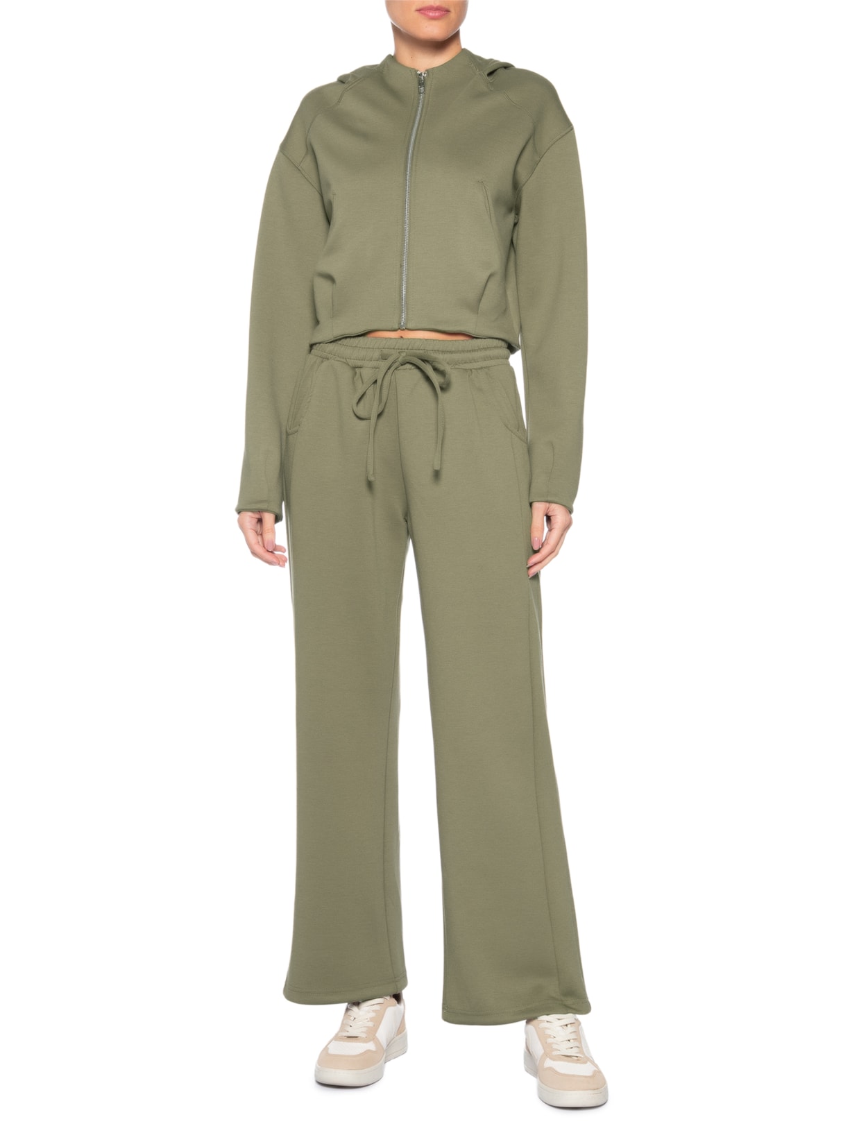 Conjunto Feminino Em Moletom – Verde Basiq
