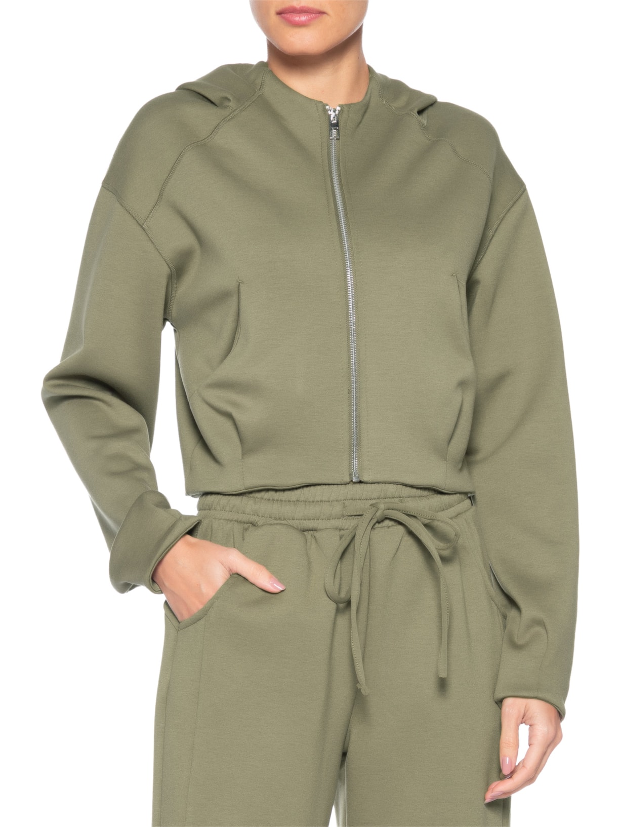 Conjunto Feminino Em Moletom – Verde Basiq