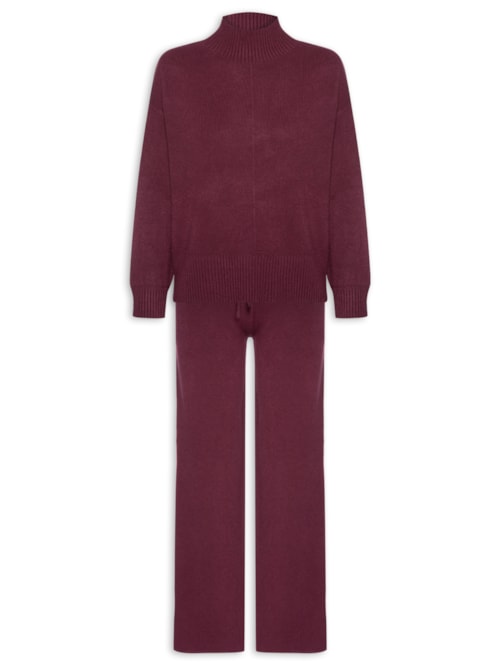 Conjunto Feminino em Tricot – Vermelho