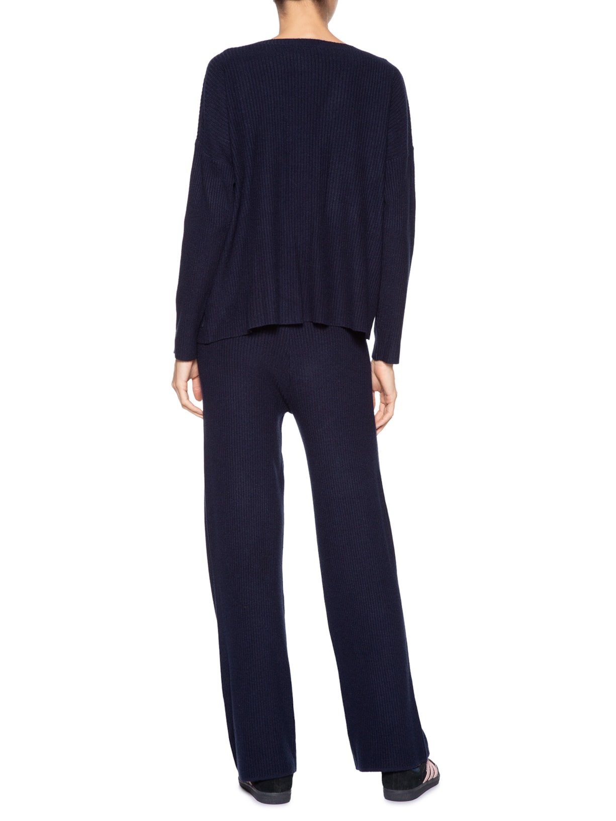 Conjunto Feminino Em Tricot Azul Basiq