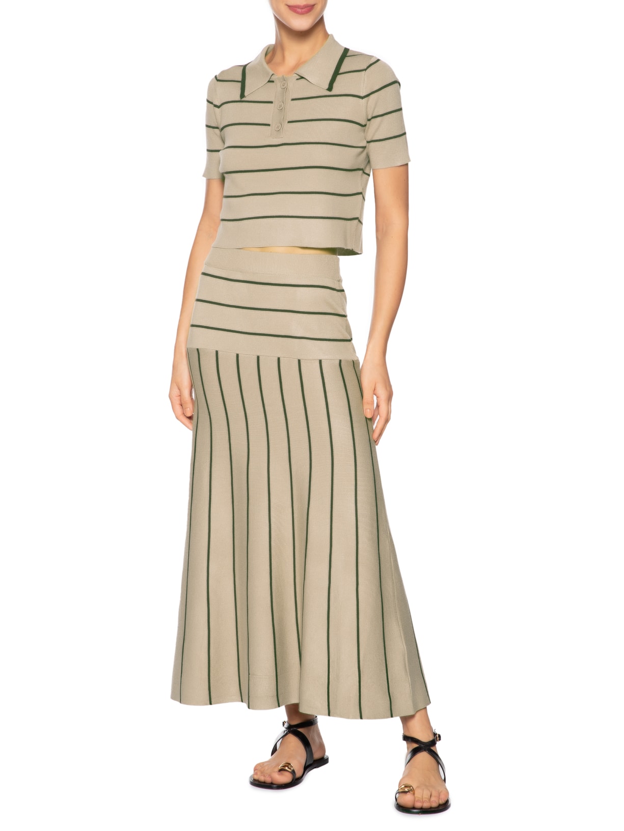 Conjunto Feminino Em Tricot Bege   Market 33