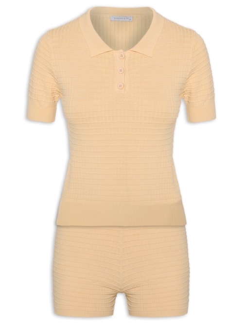 Conjunto Feminino Em Tricot - Bege