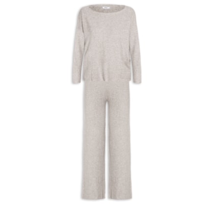 Conjunto Feminino Em Tricot - Bege