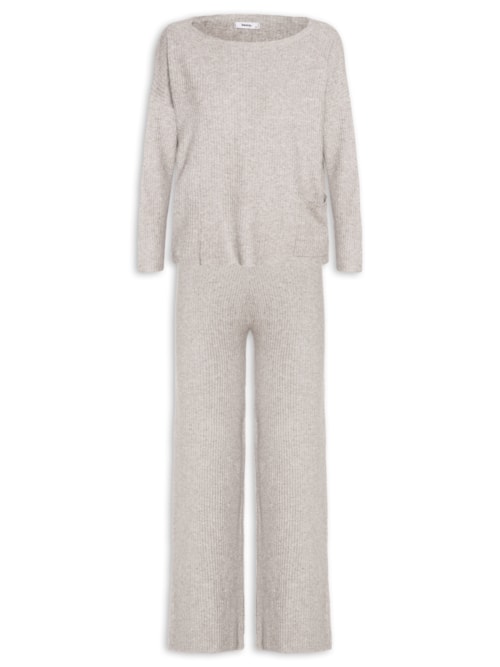 Conjunto Feminino Em Tricot - Bege
