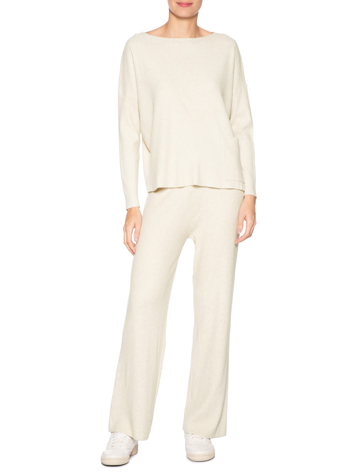 Conjunto Feminino Em Tricot Bege Basiq