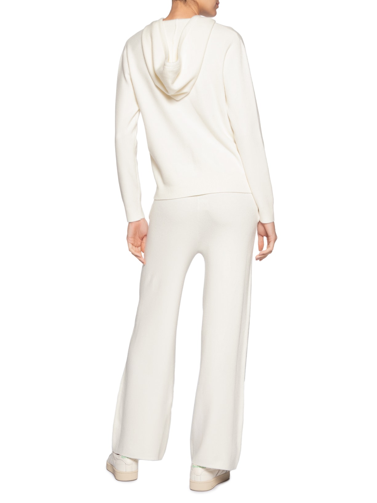 Conjunto Feminino Em Tricot Com Capuz Off White Basiq