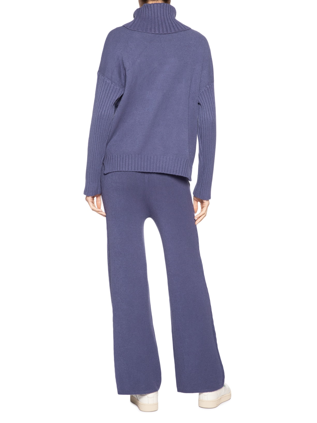 Conjunto Feminino Em Tricot Com Detalhe Texturizado Azul Basiq