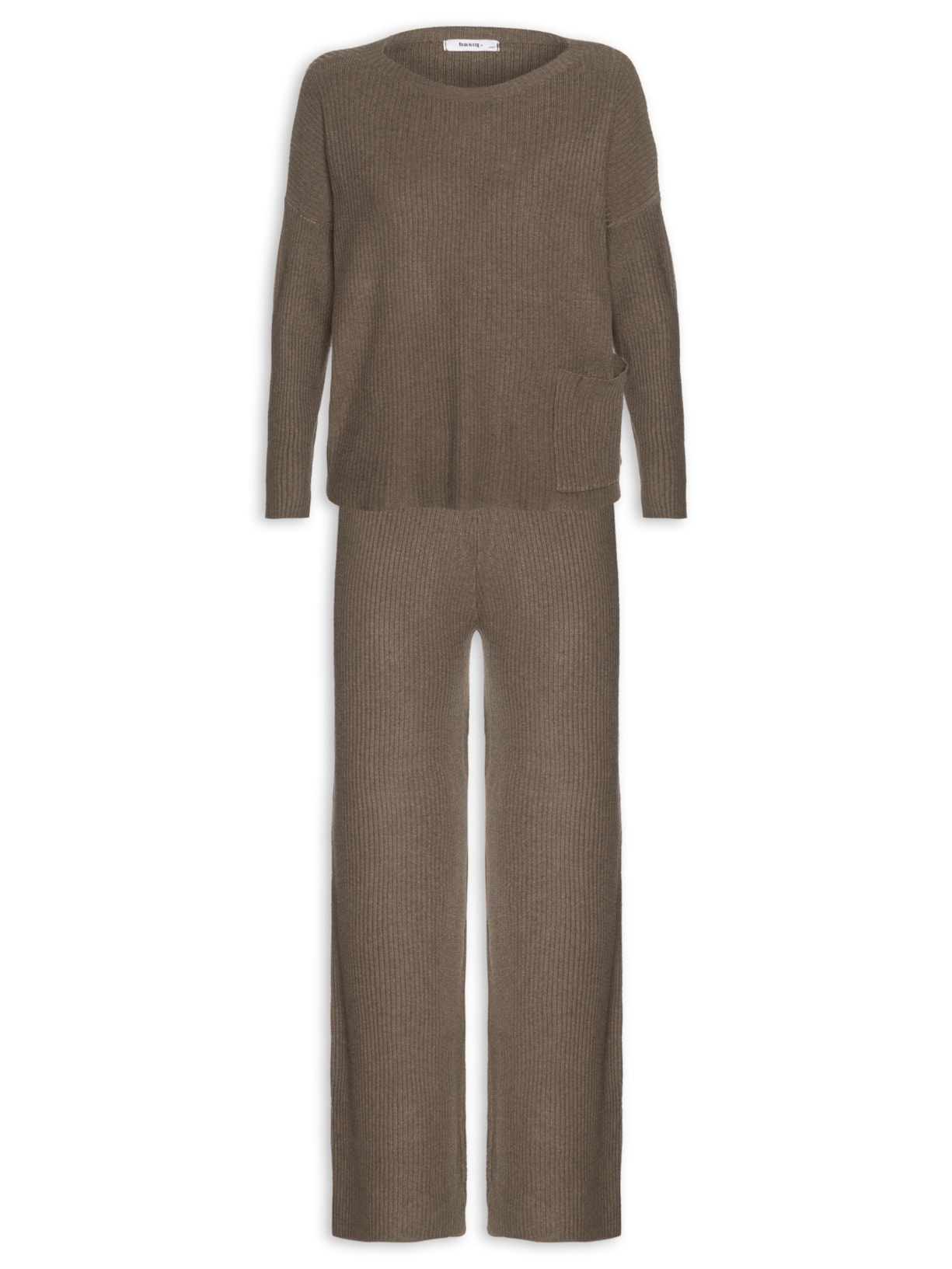 Conjunto Feminino Em Tricot - Marrom