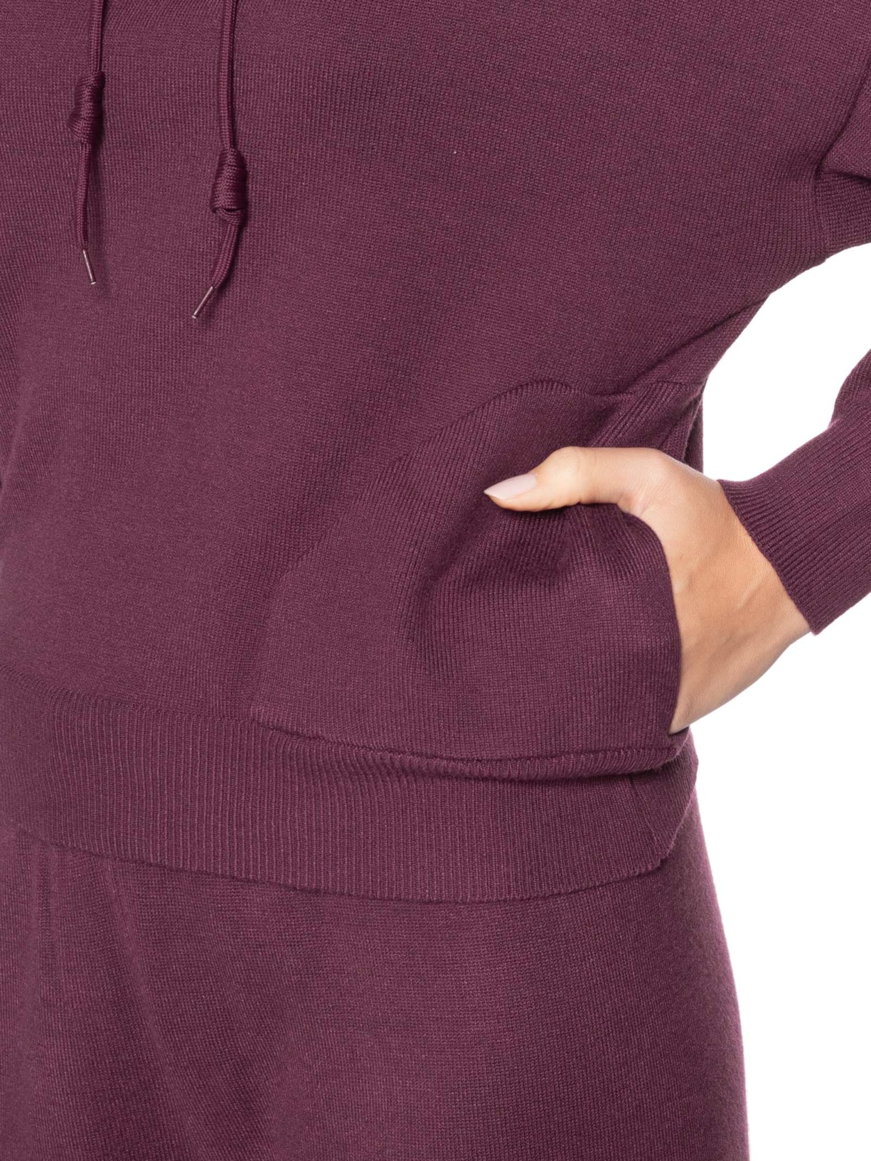 Conjunto Feminino Em Tricot Meio Zíper Vermelho Basiq