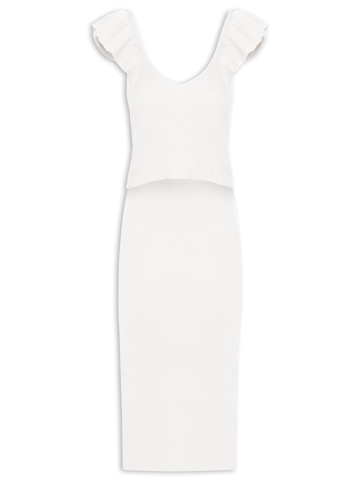 Conjunto Feminino Em Tricot - Off White