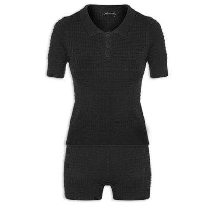 Conjunto Feminino Em Tricot - Preto
