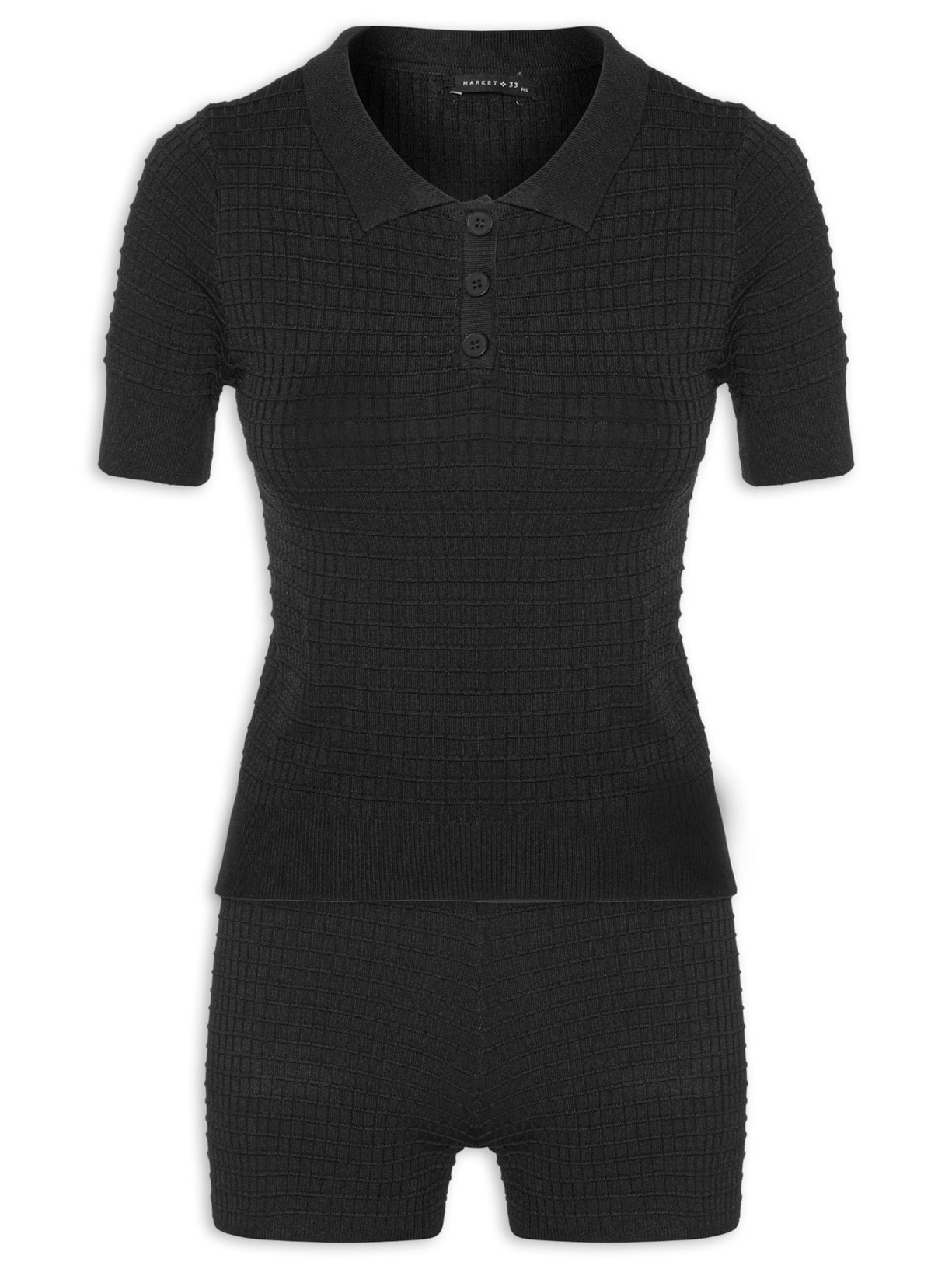 Conjunto Feminino Em Tricot - Preto