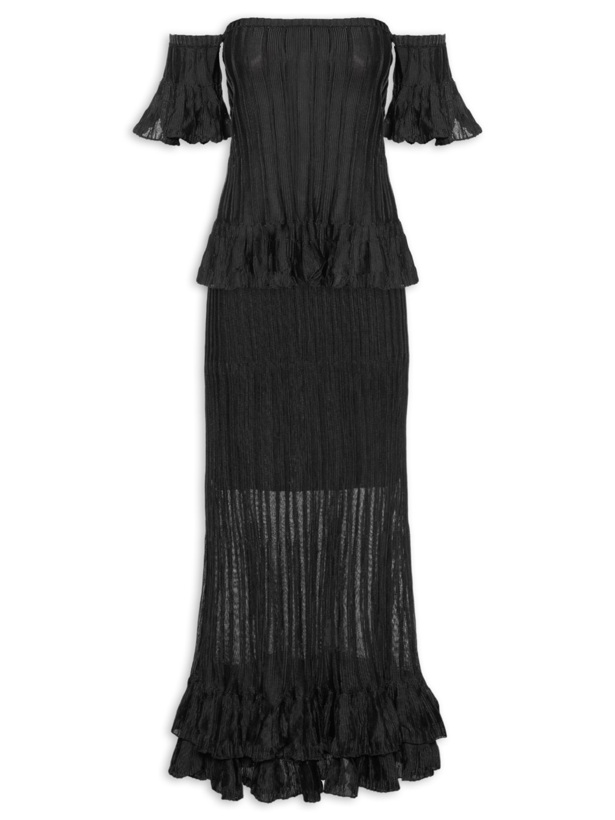 Conjunto Feminino Em Tricot - Preto