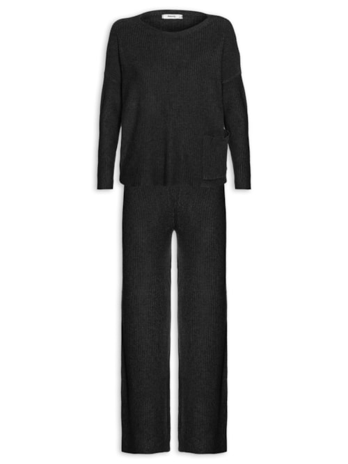 Conjunto Feminino Em Tricot - Preto