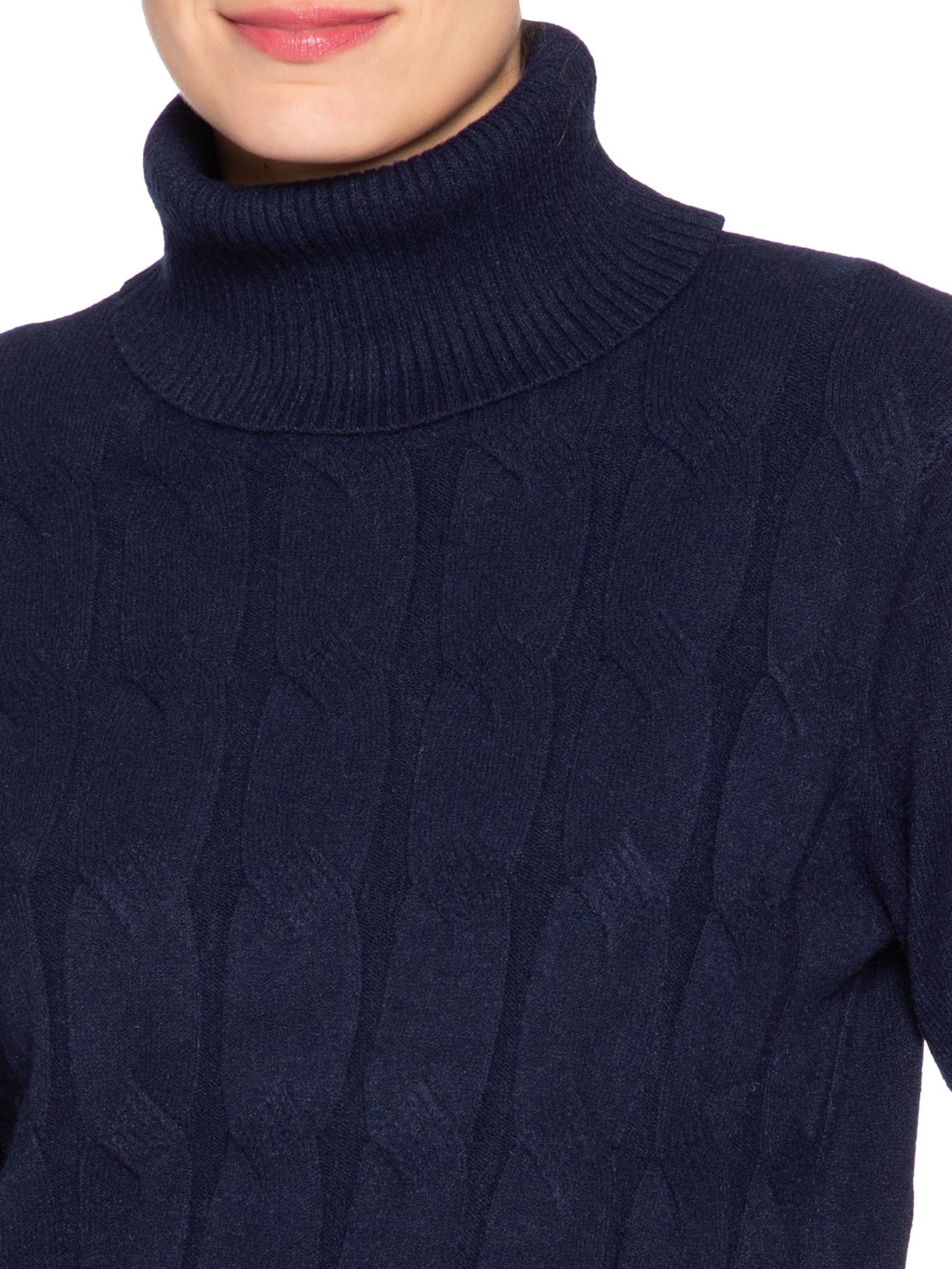 Conjunto Feminino Em Tricot Texturizado Azul Basiq