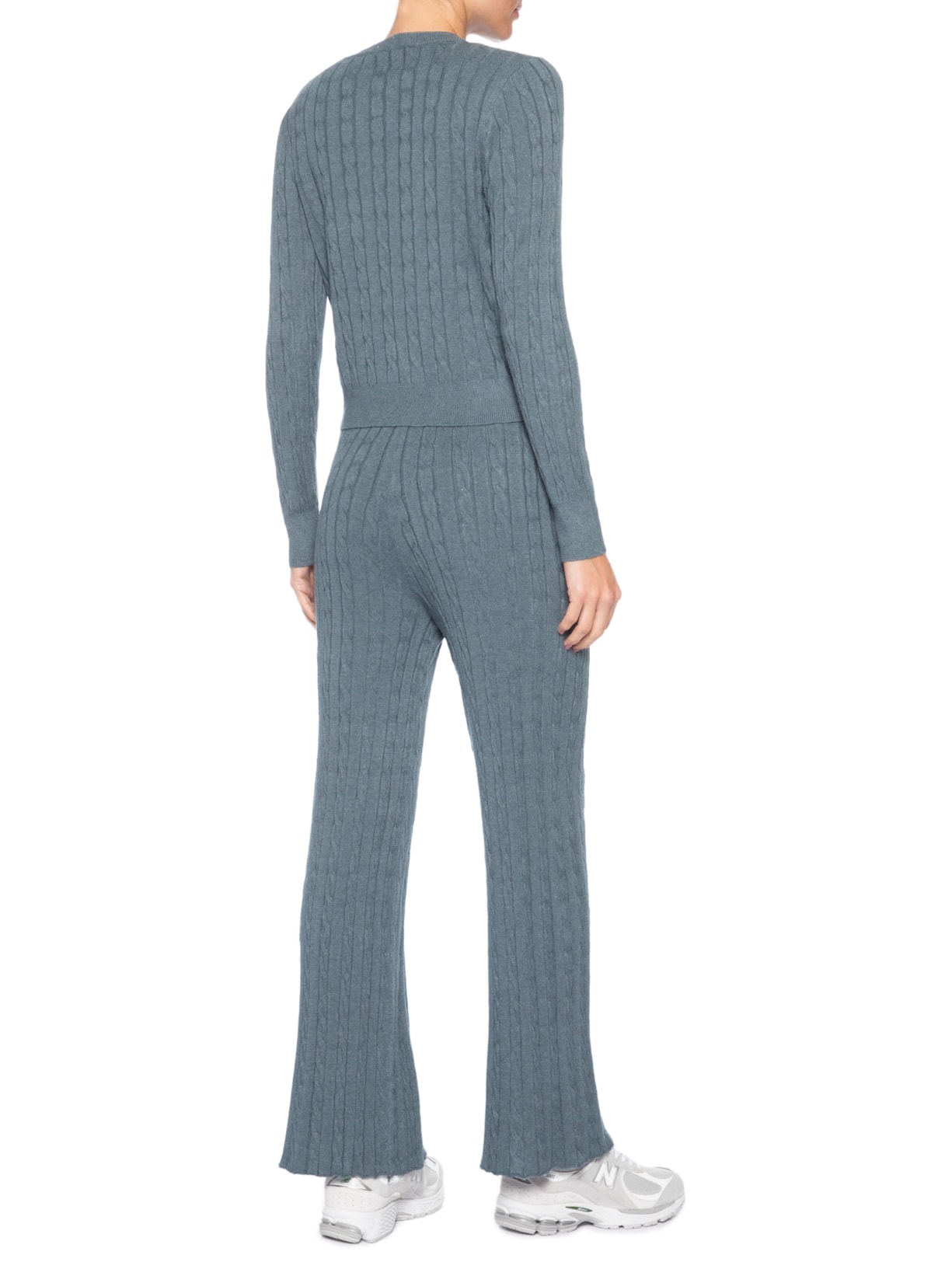 Conjunto Feminino Em Tricot Texturizado Cinza Basiq