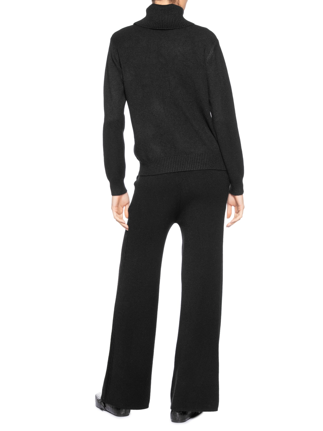 Conjunto Feminino Em Tricot Texturizado Preto Basiq