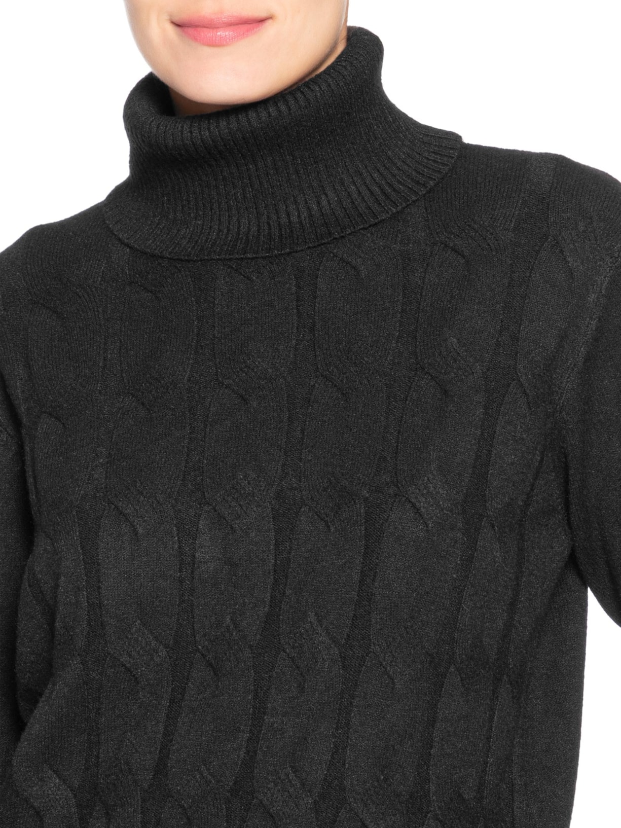 Conjunto Feminino Em Tricot Texturizado Preto Basiq