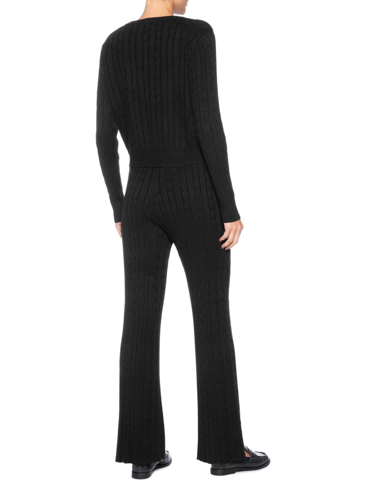 Conjunto Feminino Em Tricot Texturizado Preto Basiq