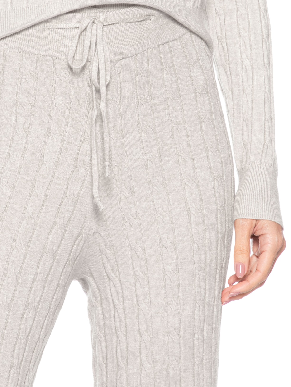 Conjunto Feminino Em Tricot Texturizado – Bege Basiq