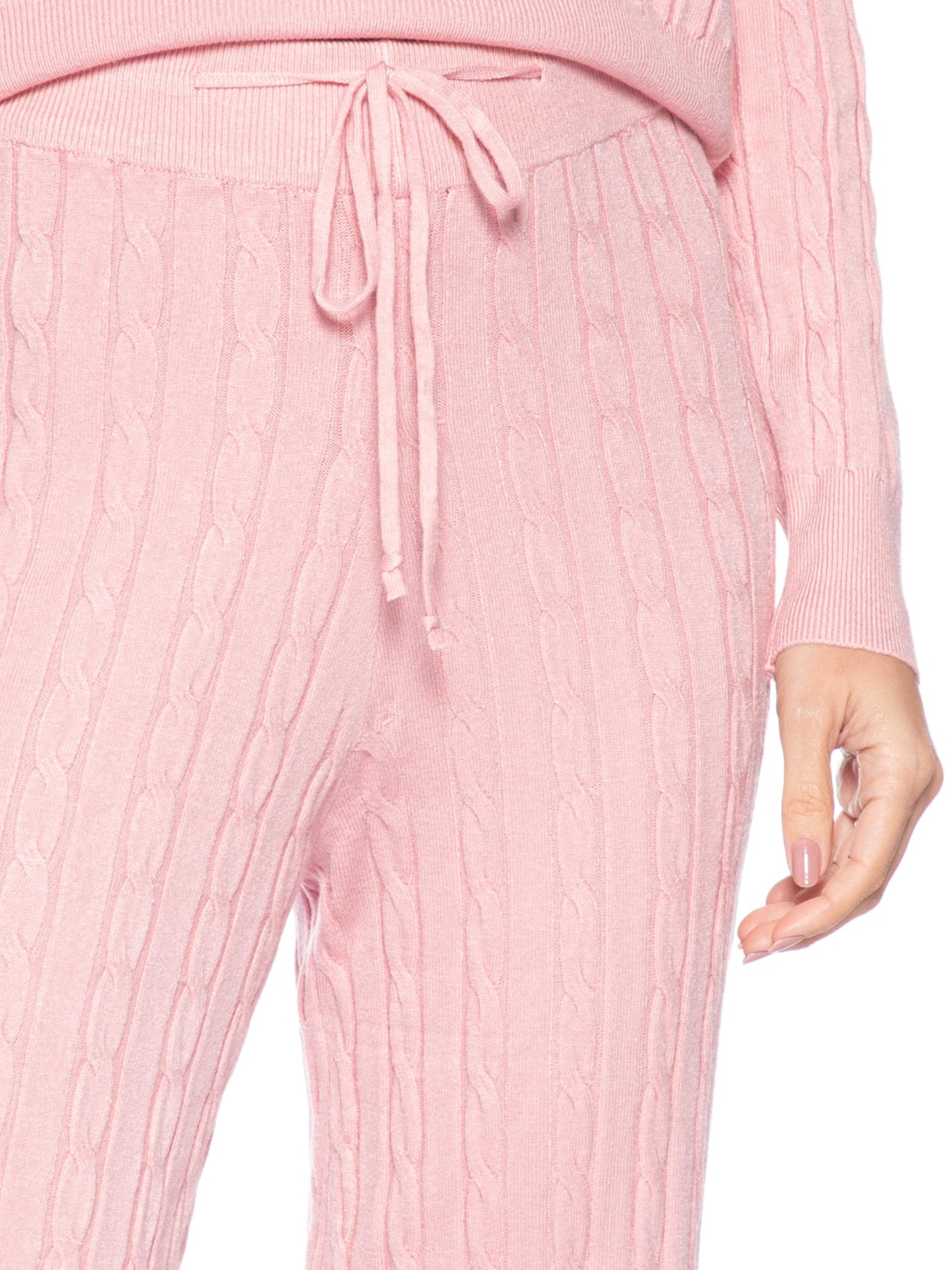 Conjunto Feminino Em Tricot Texturizado – Rosa Basiq