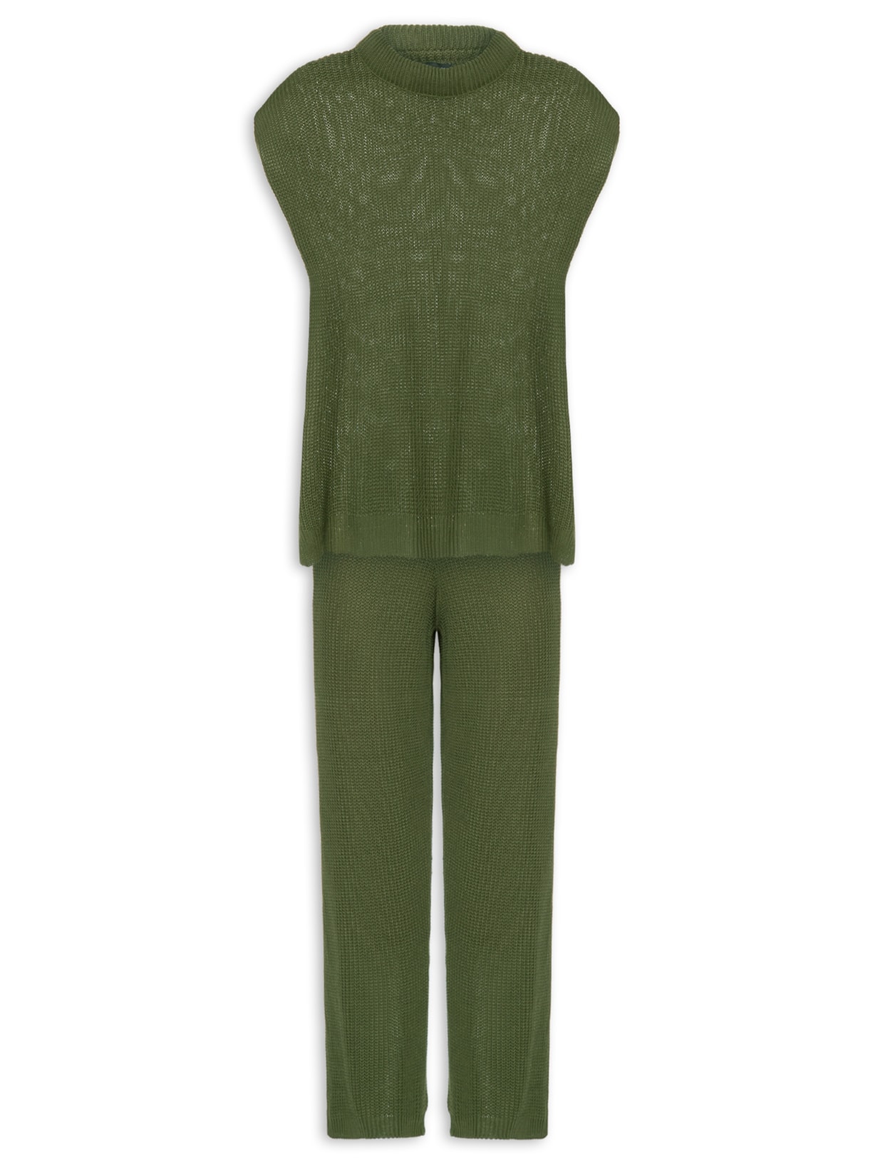 Conjunto Feminino Em Tricot - Verde