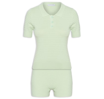 Conjunto Feminino Em Tricot - Verde