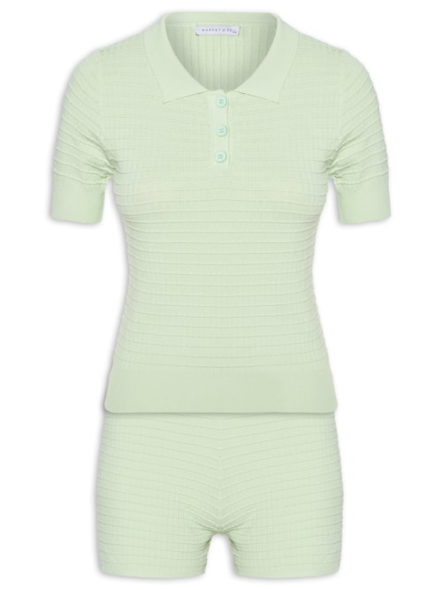 Conjunto Feminino Em Tricot - Verde