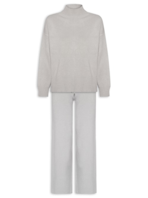 Conjunto Feminino em Tricot – Cinza