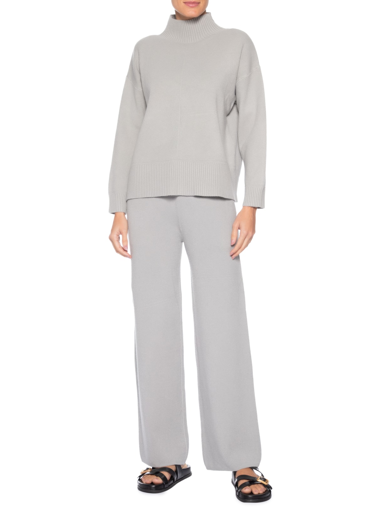 Conjunto Feminino em Tricot – Cinza Market 33
