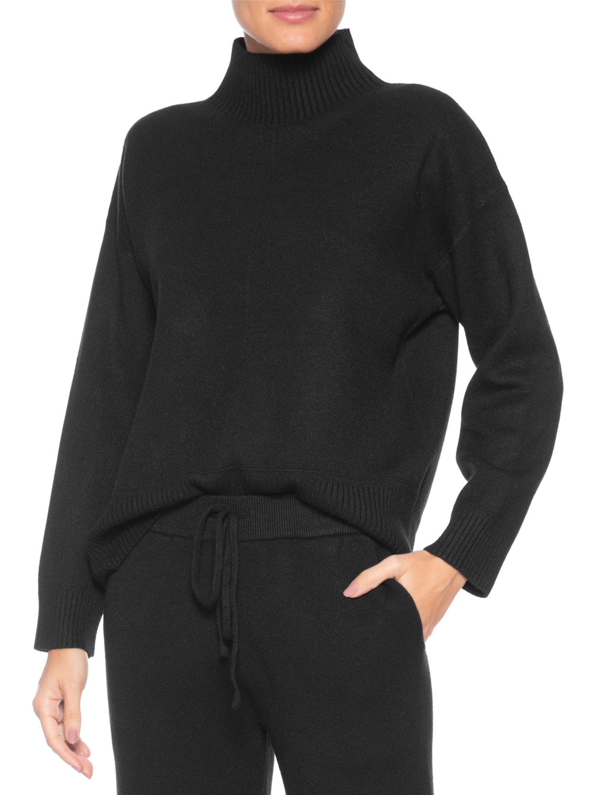 Conjunto Feminino em Tricot – Preto Market 33