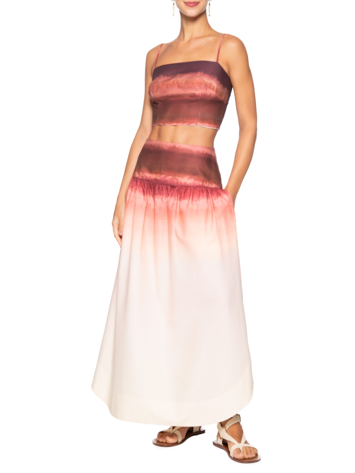 Conjunto Feminino Estampa Nascente Vermelho Dress To