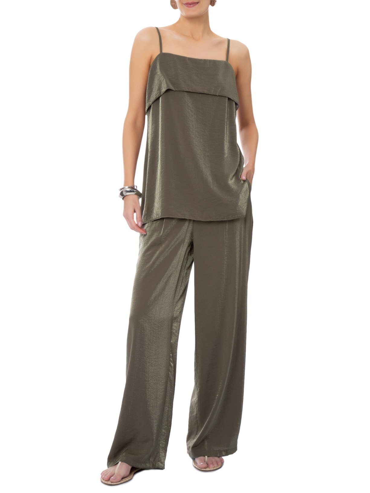 Conjunto Feminino Fluido Marrom Market 33