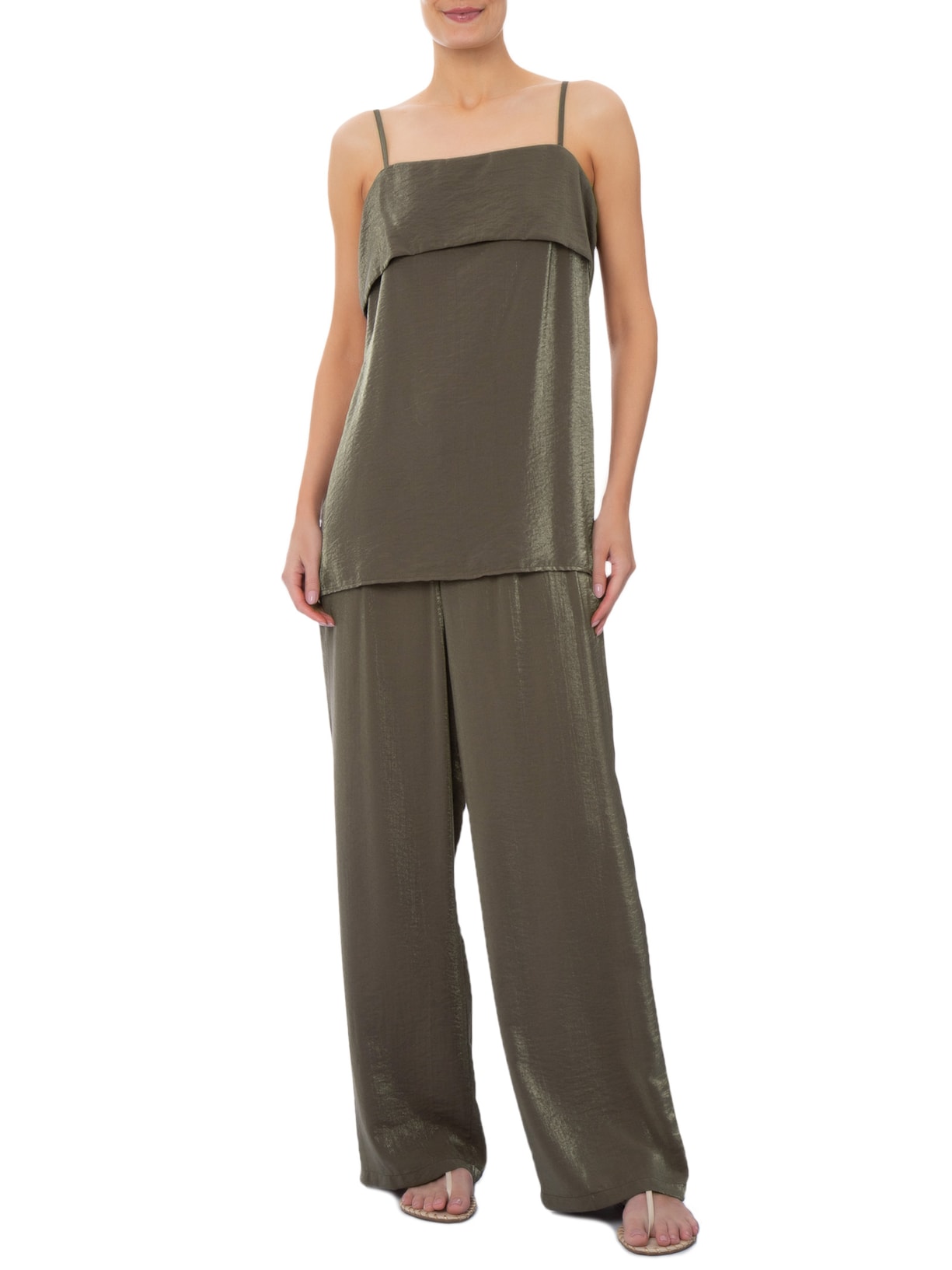 Conjunto Feminino Fluido Marrom Market 33