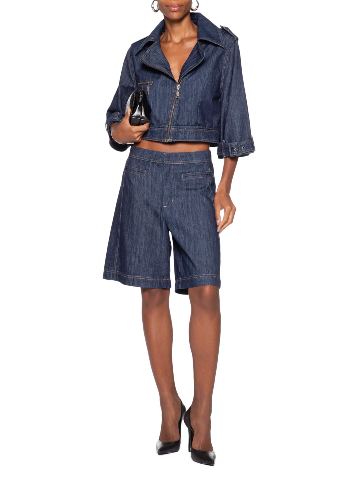 Conjunto Feminino Jeans Azul Forum + Tufi Duek