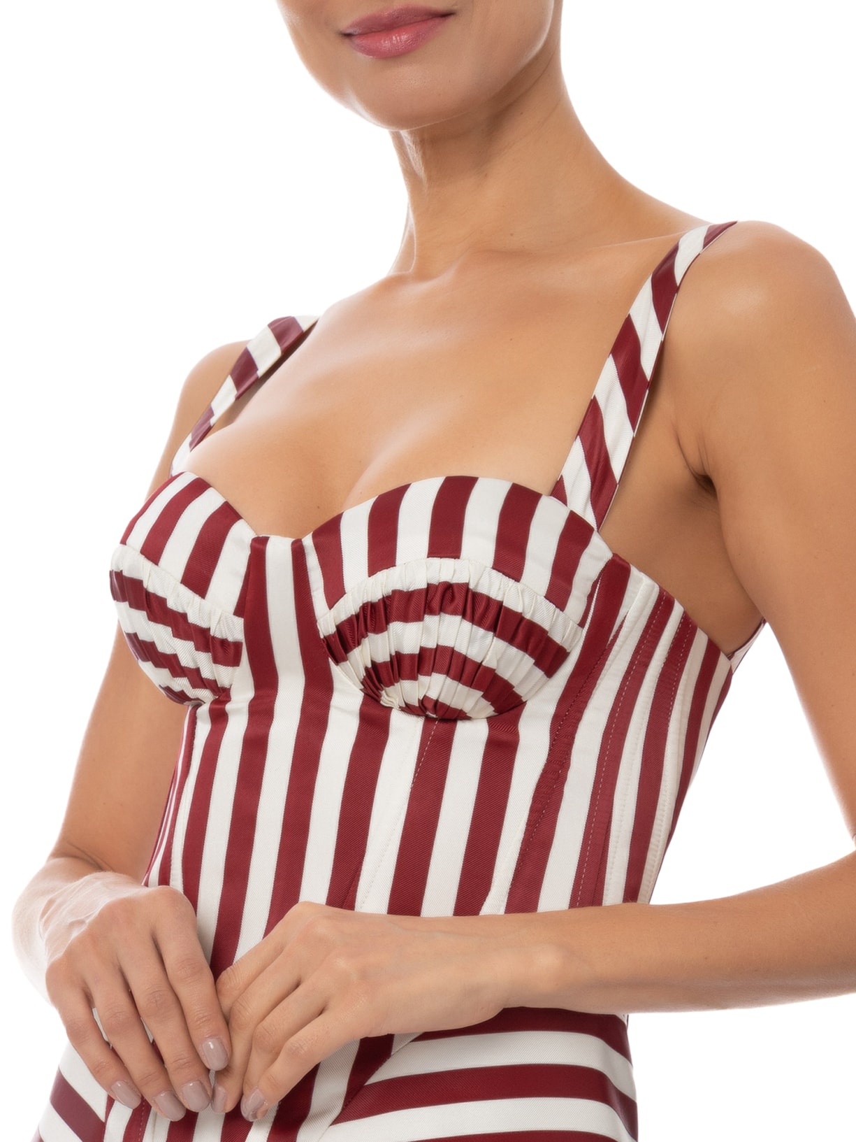 Conjunto Feminino Listras Picolé Vermelho Paula Raia