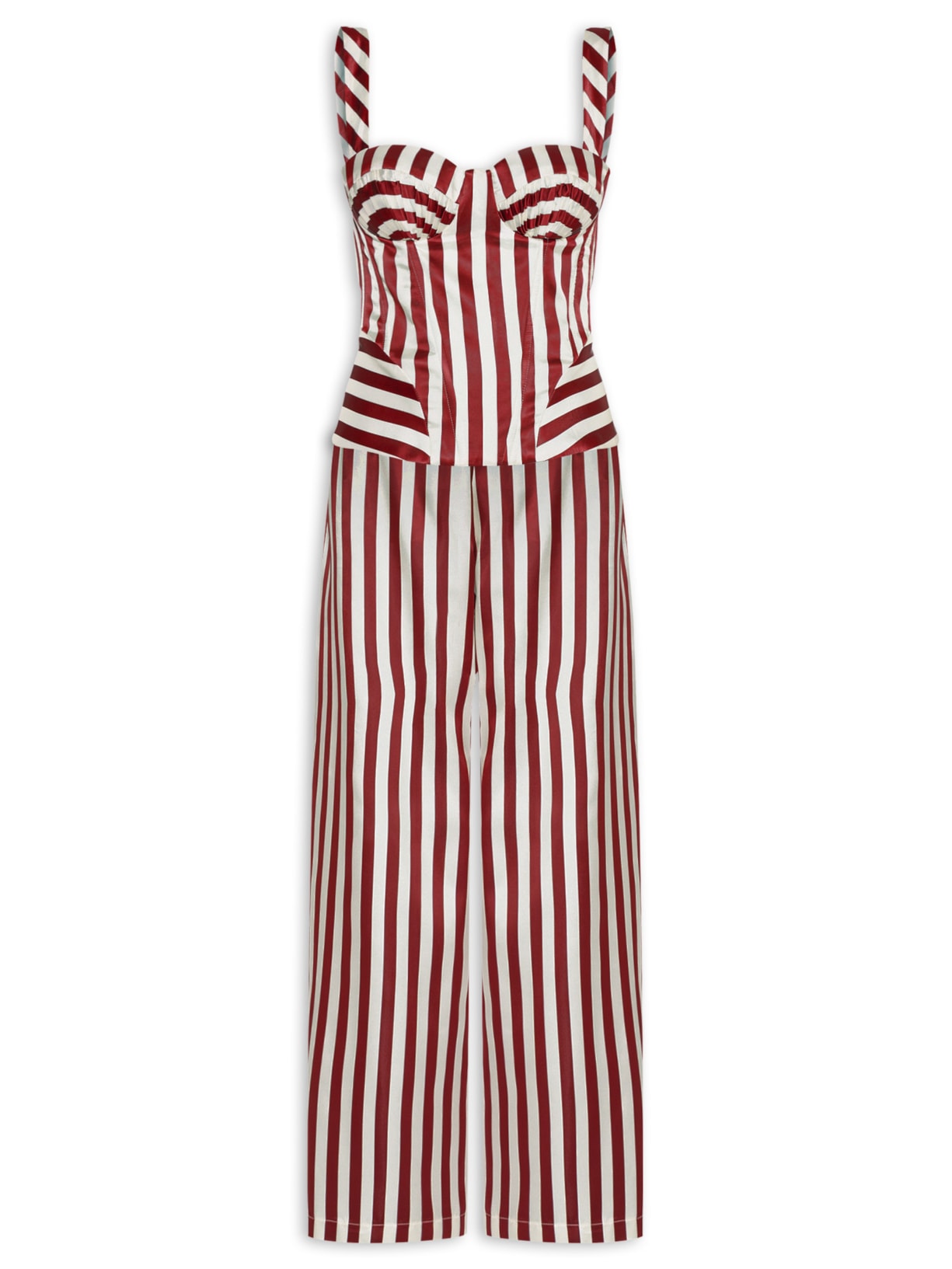 Conjunto Feminino Listras Picolé – Vermelho Paula Raia