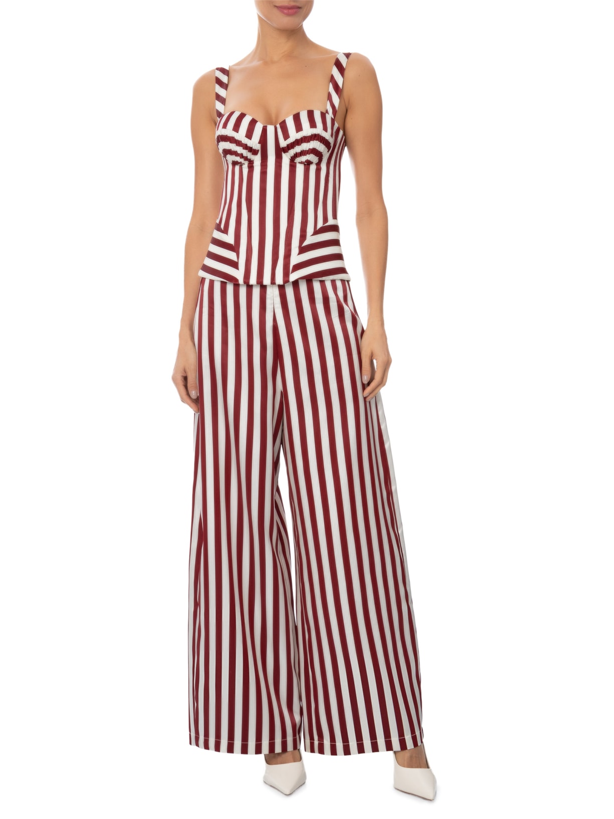 Conjunto Feminino Listras Picolé – Vermelho Paula Raia